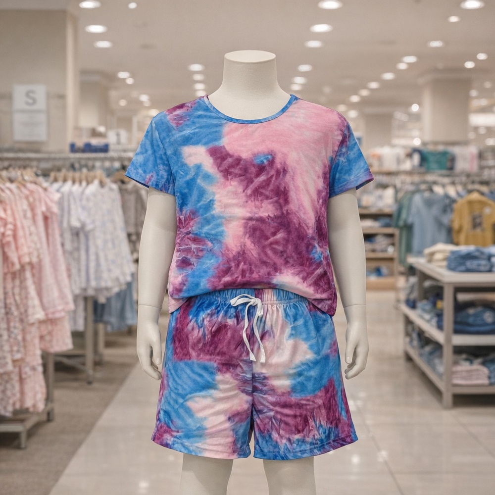 Girls xl tie dye set, polyester spandex.